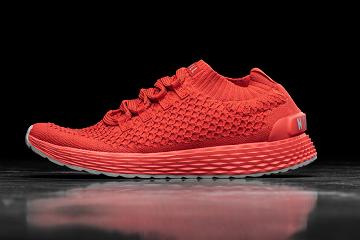 Men's Nobull Bright Reflective Knit Running Shoes Red | SG R2126V